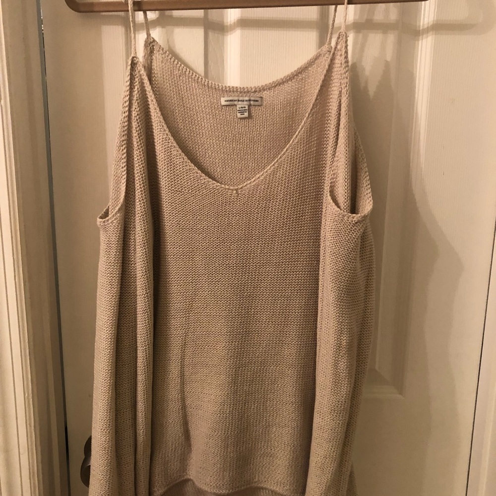 American Eagle cold shoulder sweater.